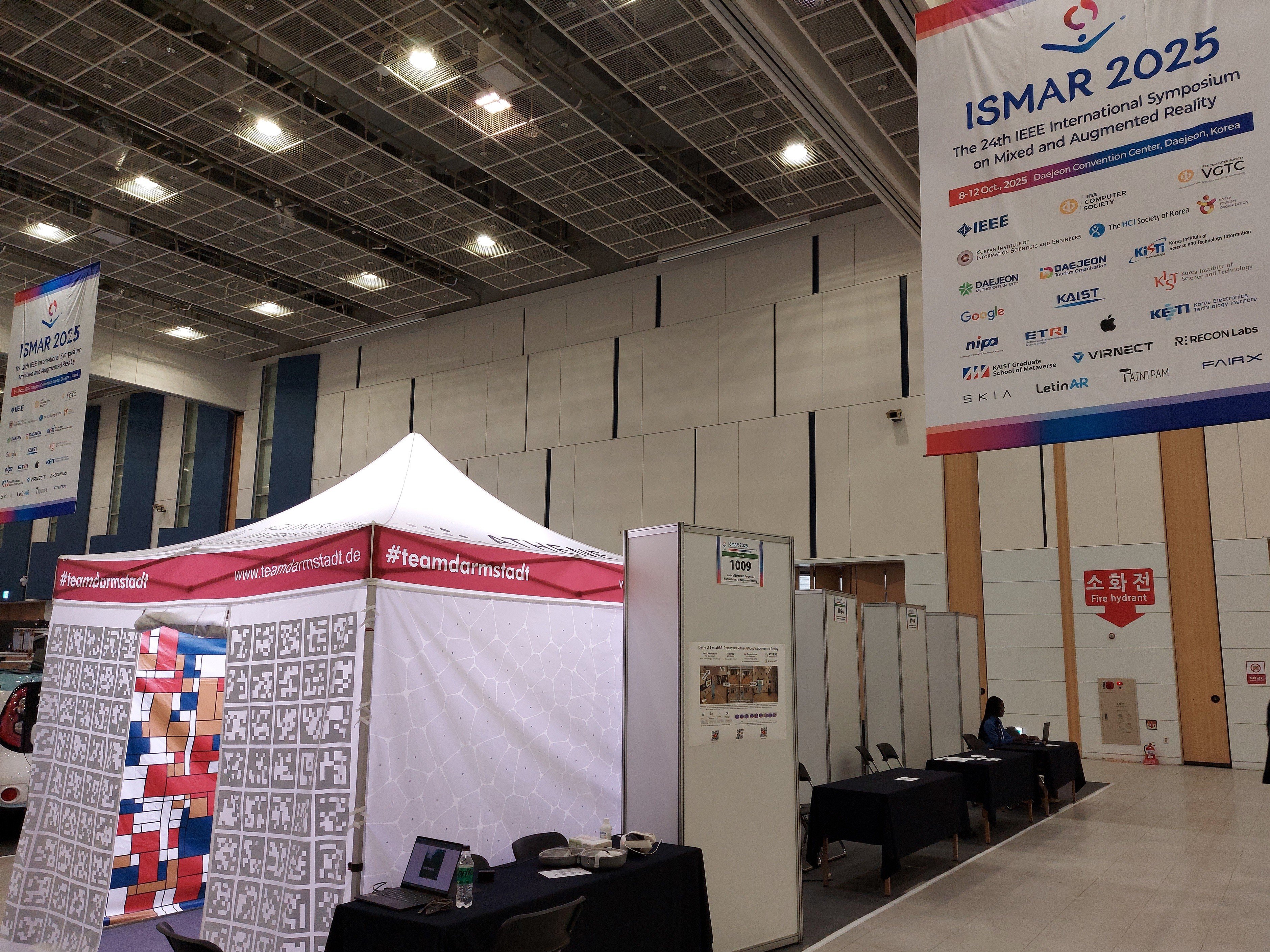 Picture of the SwitchAR demo pavilion at ISMAR 2025 in Daejeon